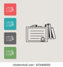 Diploma - vector icon. Symbol for web, infographics, print design and mobile UX/UI kit. Vector illustration, EPS10.