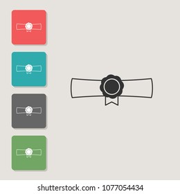 Diploma - vector icon. Symbol for web, infographics, print design and mobile UX/UI kit. Vector illustration, EPS10.
