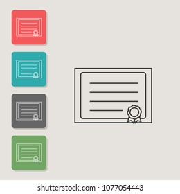 Diploma - vector icon. Symbol for web, infographics, print design and mobile UX/UI kit. Vector illustration, EPS10.