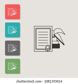 Diploma - vector icon. Symbol for web, infographics, print design and mobile UX/UI kit. Vector illustration, EPS10.
