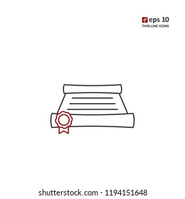 Diploma - vector icon. Symbol for web, infographics, print design and mobile UX/UI kit. Vector illustration, EPS10.