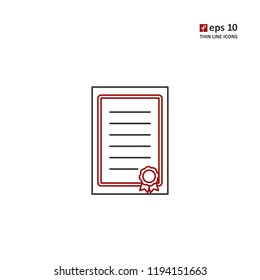 Diploma - vector icon. Symbol for web, infographics, print design and mobile UX/UI kit. Vector illustration, EPS10.