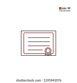 Diploma - vector icon. Symbol for web, infographics, print design and mobile UX/UI kit. Vector illustration, EPS10.