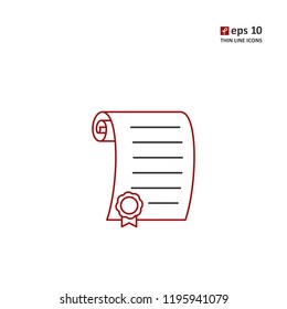 Diploma - vector icon. Symbol for web, infographics, print design and mobile UX/UI kit. Vector illustration, EPS10.