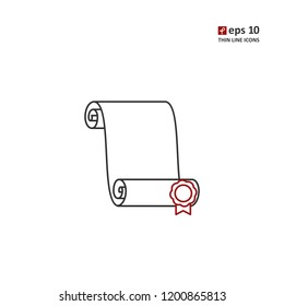 Diploma - vector icon. Symbol for web, infographics, print design and mobile UX/UI kit. Vector illustration, EPS10.