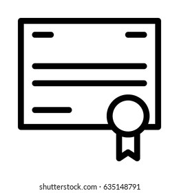 Diploma Vector Line Icon