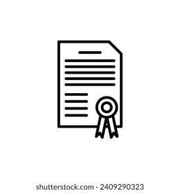 Diploma vector line icon illustration.