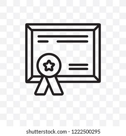 Diploma vector linear icon isolated on transparent background, Diploma transparency concept can be used for web and mobile