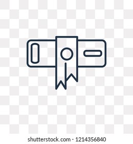 Diploma vector outline icon isolated on transparent background, high quality linear Diploma transparency concept can be used web and mobile