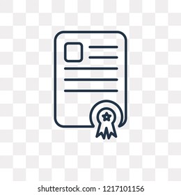 Diploma vector outline icon isolated on transparent background, high quality linear Diploma transparency concept can be used web and mobile