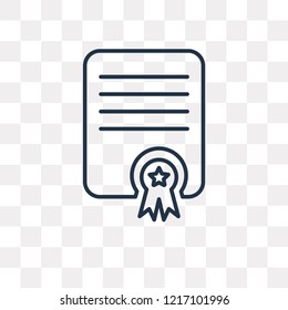 Diploma vector outline icon isolated on transparent background, high quality linear Diploma transparency concept can be used web and mobile