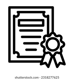 Diploma Vector Thick Line Icon For Personal And Commercial Use.

