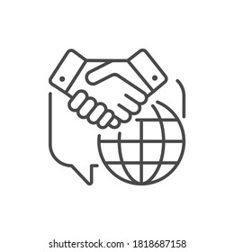 Diplomacy black line icon. Soft skills. Pictogram for web, mobile app, promo. UI UX design element