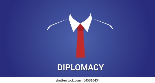 diplomacy concept with black suit clothes and red tie