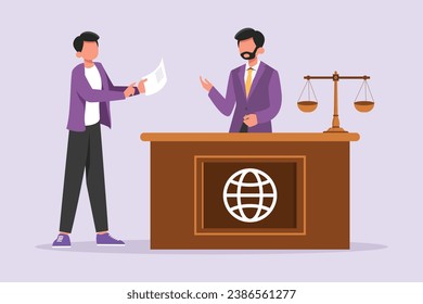 Diplomacy and embassy concept. Colored flat vector illustration isolated.