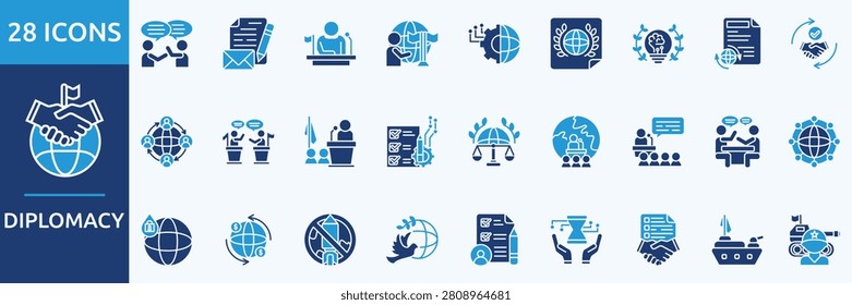 diplomacy
- Icon Collection. Thin glyph blue Set contains such Icons as comprises spoken, letter, leader and more. Simple web icons set


