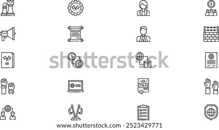 Diplomacy icons High-Quality Vector Icons Collection with Editable Stroke. Ideal for Professional and Creative Projects.