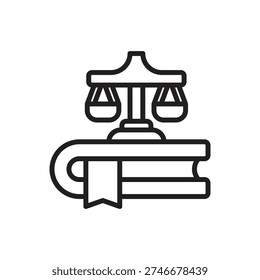 Diplomacy Prerogatives Outline Icon Vector Illustration