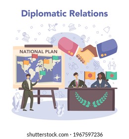 Diplomat concept. Idea of international deplomatic relations.