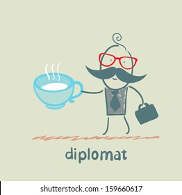 diplomat with a cup of tea
