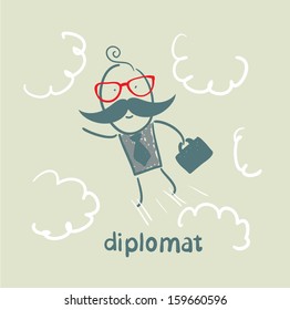 diplomat flies through the sky