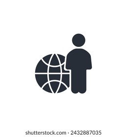 diplomat icon. vector.Editable stroke.linear style sign for use web design,logo.Symbol illustration.