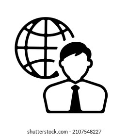 Diplomat, Local employee vector icon illustration