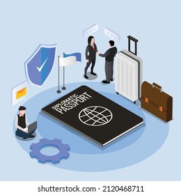 Diplomat Beruf isometrisches 3D-Vektorgrafik-Konzept für Banner, Website, Landing-Page, Anzeigen, Flyer-Vorlage