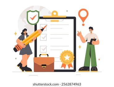 Diplomat Profession Vector Illustration Featuring International Negotiations and Agreement Signing for Worldwide Representation of Countries