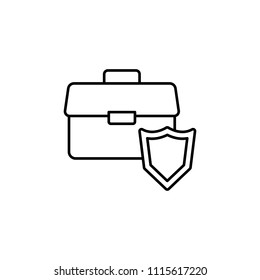 diplomat and shield line icon. Element of insurance sign for mobile concept and web apps. Thin line diplomat and shield icon can be used for web and mobile. Premium icon on white background