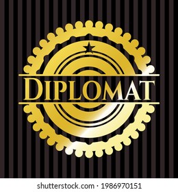 Diplomat shiny badge. Vector Illustration. Detailed. 