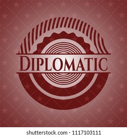 Diplomatic badge with red background