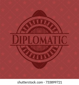 Diplomatic badge with red background