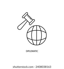 diplomatic concept line icon. Simple element illustration. diplomatic concept outline symbol design.