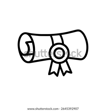 Diplomatic document scroll ribbon detail. Icon symbol illustration