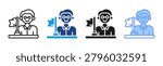 Diplomatic Envoy icon set multiple style collection