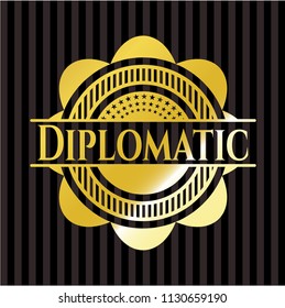 Diplomatic gold shiny badge