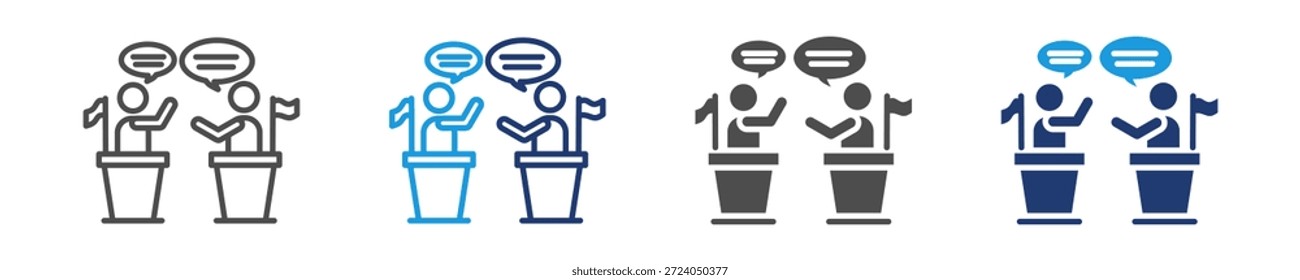 diplomatic negotiations icon set multiple style