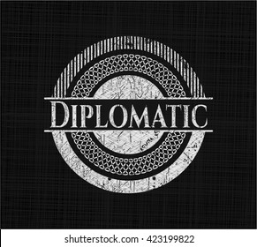 Diplomatic on chalkboard