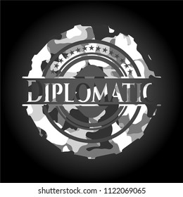 Diplomatic on grey camo pattern