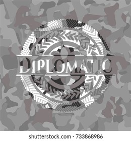 Diplomatic on grey camouflage pattern