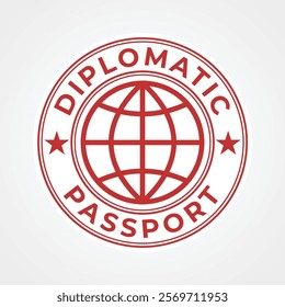 Diplomatic Passport Seal: Professional Red Circular Design