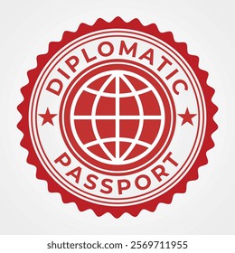 Diplomatic Passport Seal: Professional Red Circular Design