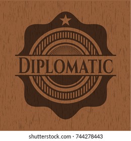 Diplomatic realistic wooden emblem