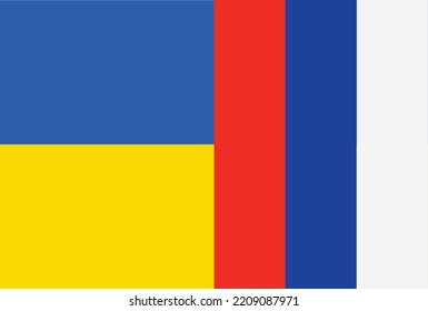 diplomatic relations between Ukraine and russia, combined Flag of the two countries