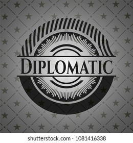 Diplomatic retro style black emblem