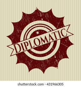 Diplomatic rubber grunge stamp