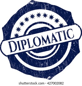 Diplomatic rubber seal with grunge texture