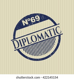 Diplomatic rubber stamp with grunge texture