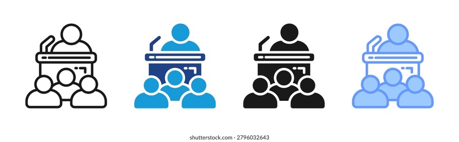 Diplomatic Speech icon set multiple style collection